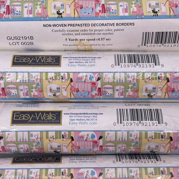 Chesapeake Wallpaper Border City Shopping 4 Rolls 20 Yards Total 8.5 inch Wide - Picture 4 of 5